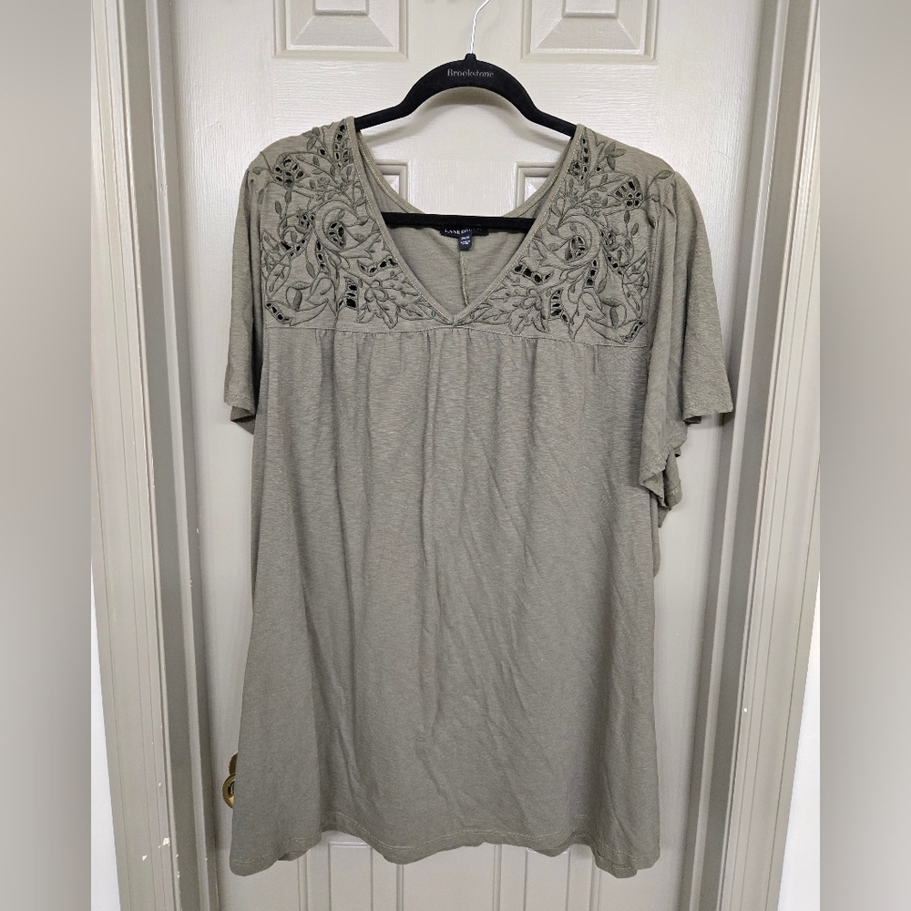 Olive Green Embroided Top